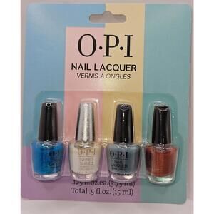 OPI Nail Polish Mini Set Of 4 Bottles Nail Lacquer 0.125 fl oz each Travel Size